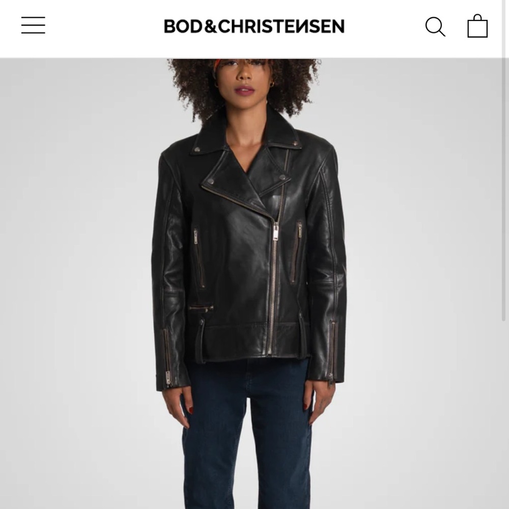 Black Leather Jacket and Blue Jeans